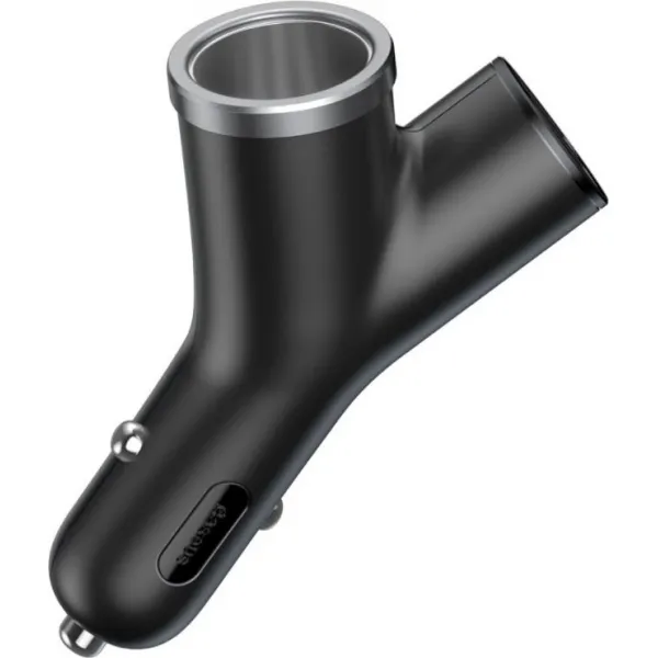 Baseus Car Charger Y-type dual USB + cigarette lighter extended, 3.4A, čierna (CCALL-YX01)