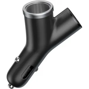 Baseus Car Charger Y-type dual USB + cigarette lighter extended, 3.4A, čierna (CCALL-YX01)