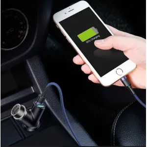 Baseus Car Charger Y-type dual USB + cigarette lighter extended, 3.4A, čierna (CCALL-YX01)