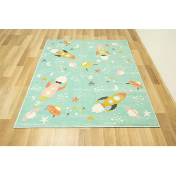 Detský koberec Sanford Kosmos tyrkysový