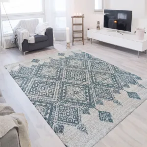 Škandinávsky koberec so vzormi mätovo zelenej farby 70562-247165