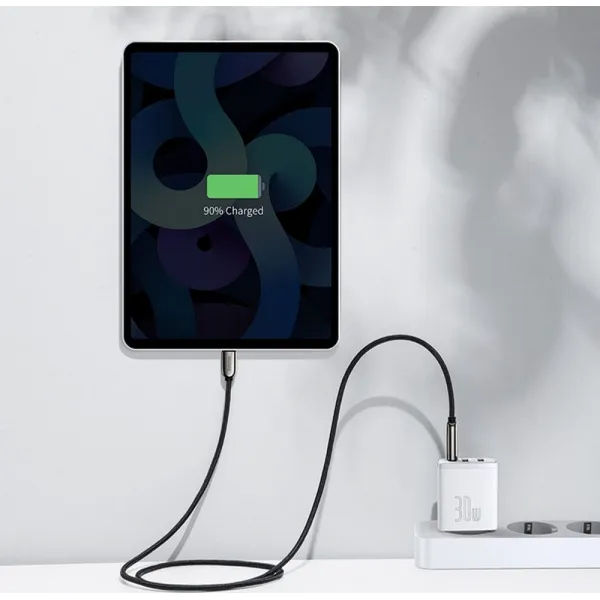 Kompaktná rýchlonabíjačka Baseus, 2xUSB, USB-C, PD, 3A, 30W - biela