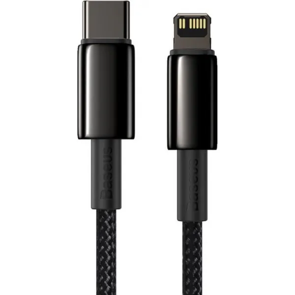 Baseus Tungsten Gold Rýchlonabíjací / dátový kábel USB-C na Lightning PD 20W 2m, čierny