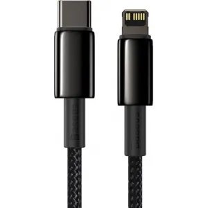 Baseus Tungsten Gold Rýchlonabíjací / dátový kábel USB-C na Lightning PD 20W 2m, čierny