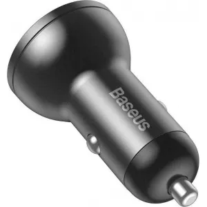 Baseus duálny USB adaptér do auta s displejom 4,8A 24W, sivý