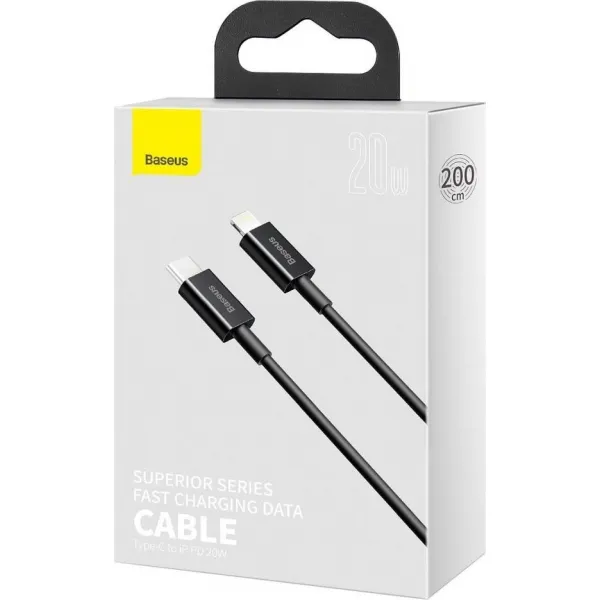 Rýchlonabíjací kábel Baseus Superior Series Type-C/Lightning 20W 2m Black