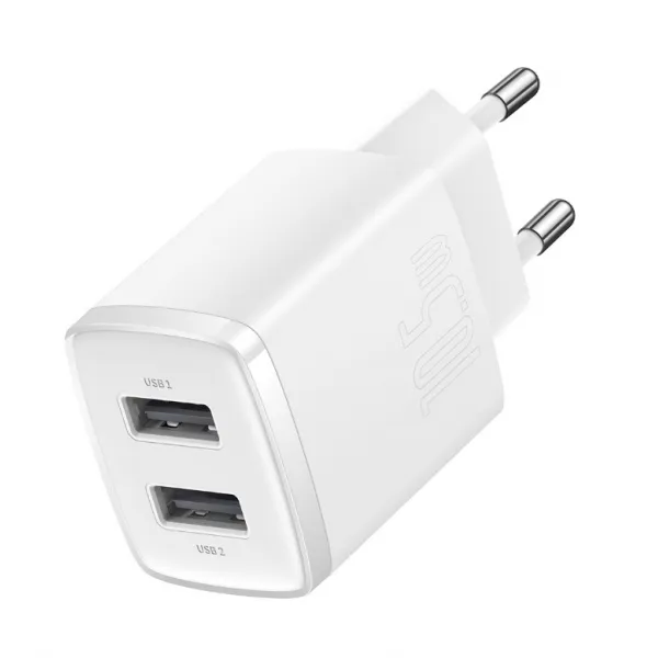 Baseus Nabíjačka Compact 2xUSB 10,5W, Biela