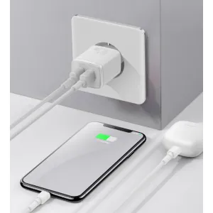 Baseus Nabíjačka Compact 2xUSB 10,5W, Biela