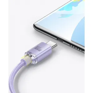 Kábel Baseus Crystal Shine USB na USB-C, 5A, 1,2 m (fialový) 030616