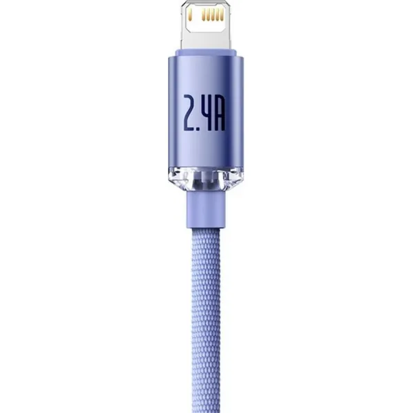 Kábel USB-Lightning Baseus Crystal Shine, 2,4 A, 1,2 m (fialový) 030323