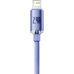 Kábel USB-Lightning Baseus Crystal Shine, 2,4 A, 1,2 m (fialový) 030323