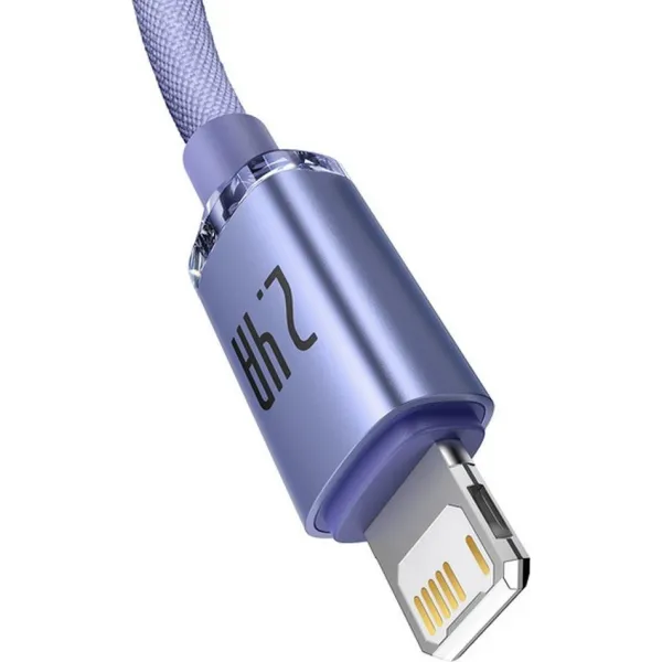 Kábel USB-Lightning Baseus Crystal Shine, 2,4 A, 1,2 m (fialový) 030323