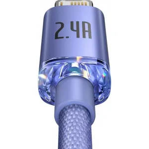 Kábel USB-Lightning Baseus Crystal Shine, 2,4 A, 1,2 m (fialový) 030323