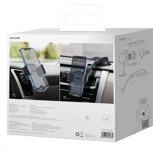Držiak do auta Baseus Easy Control Clamp s ramenom SET čierny