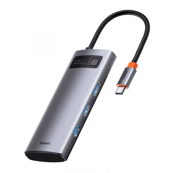 Hub 5v1 Baseus Metal Gleam Series, USB-C na 3x USB 3.0 HDMI USB-C PD Varianta: uniwersalny