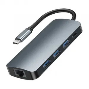 Rozbočovač USB-C 9v1 Remax Retor Series 3x USB 3.0, USB-C, RJ45, HDMI, 3,5 mm, SD/TF (šedý) Varianta: uniwersalny