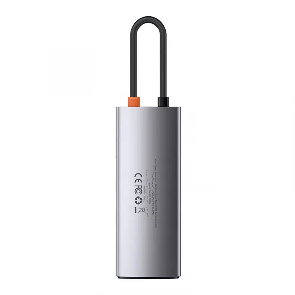 Hub 6w1 Baseus Metal Gleam Series, USB-C až 3x USB 3.0 + HDMI + USB-C PD + Ethernet RJ45 026231