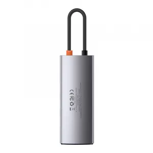 Hub 6w1 Baseus Metal Gleam Series, USB-C až 3x USB 3.0 + HDMI + USB-C PD + Ethernet RJ45 026231