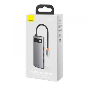 Hub 6w1 Baseus Metal Gleam Series, USB-C až 3x USB 3.0 + HDMI + USB-C PD + Ethernet RJ45 026231
