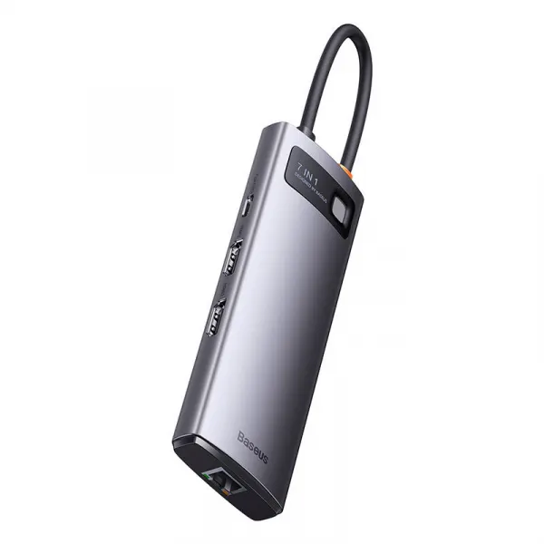 Hub 7w1 Baseus Metal Gleam Series, USB-C do 3x USB 3.0 + HDMI + USB-C PD + VGA +... 035213