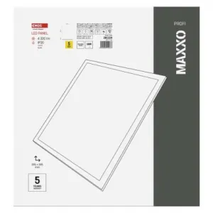 EMOS LED panel MAXXO 60×60, štvorcový vstavaný biely, 36W neutr. b. UGR