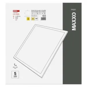 EMOS LED panel MAXXO 60×60, štvorcový vstavaný biely, 36W teplá b. UGR