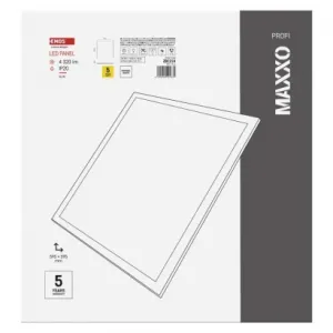 EMOS LED panel MAXXO 60×60, štvorcový vstavaný biely, 36W neutrálna b.