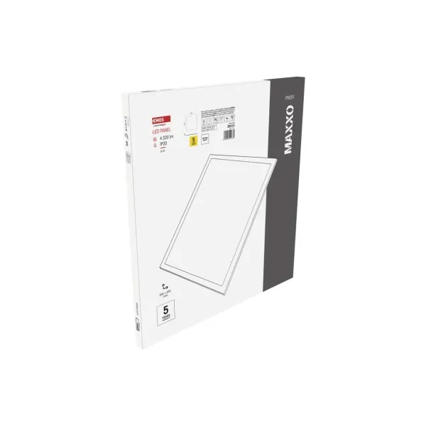 EMOS LED panel MAXXO 60×60, štvorcový vstavaný biely, 36W neutrálna b.