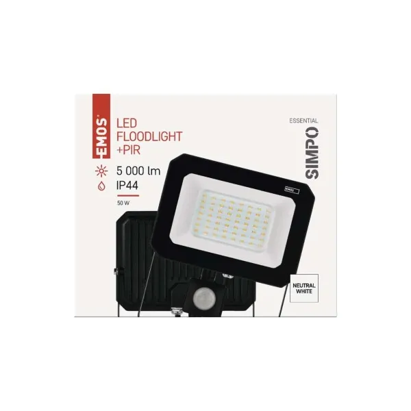 EMOS LED reflektor SIMPO s pohybovým čidlom 50 W neutrálna biela