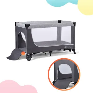 Cestovná postieľka Kinderkraft Leody s doplnkami Grey