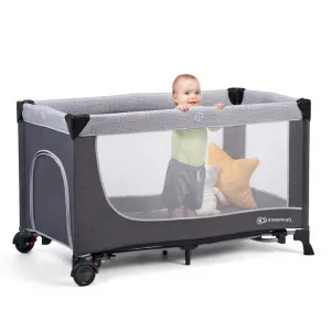Cestovná postieľka Kinderkraft Leody s doplnkami Grey