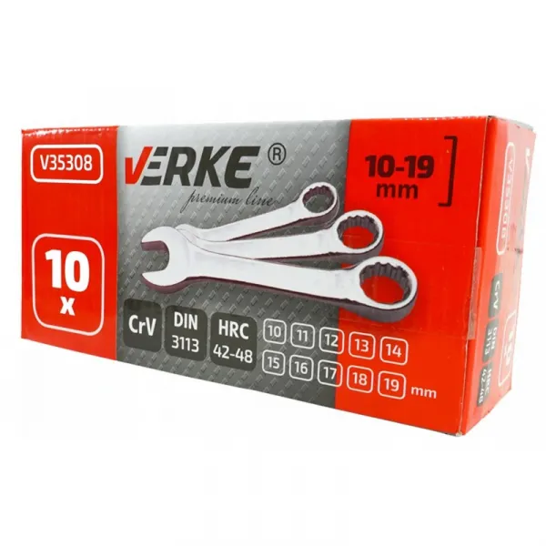 VERKE Sada očkoplochých kľúčov, extra krátke 10ks