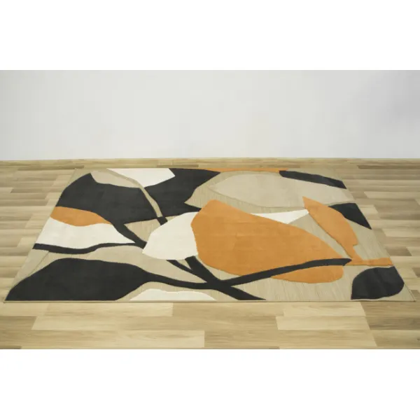 Šnúrkový koberec Reni 24504/732 krémový/čierny/oranžový