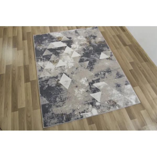 Koberec Zer Lux B595A lesklý béžový/sivý
