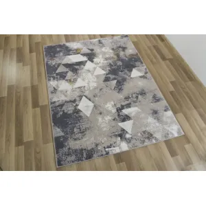 Koberec Zer Lux B595A lesklý béžový/sivý