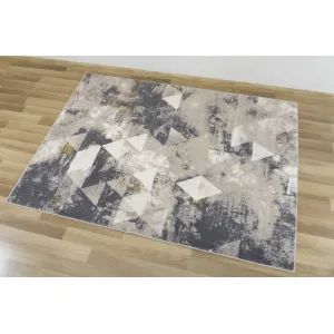 Koberec Zer Lux B595A lesklý béžový/sivý