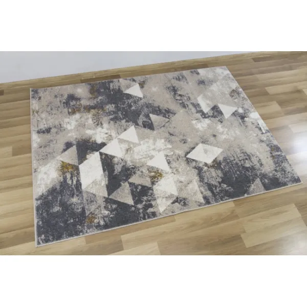 Koberec Zer Lux B595A lesklý béžový/sivý