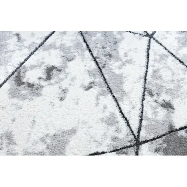 Koberec COZY Polygons kruh, geometrický - sivý