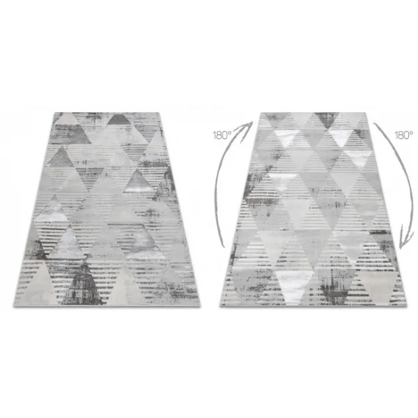 Koberec LIRA E1627 Trojuholníky geometrický, štrukturálny, glamour - sivý