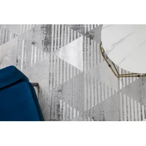 Koberec LIRA E1627 Trojuholníky geometrický, štrukturálny, glamour - sivý