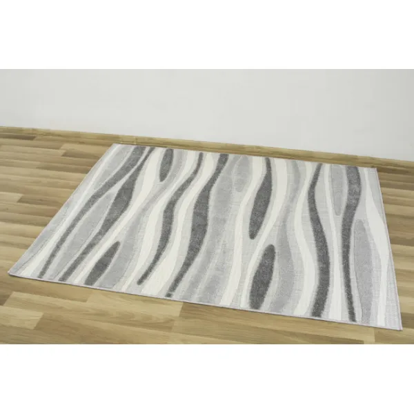 Šnúrkový koberec Stella D408A sivý / strieborný / krémový