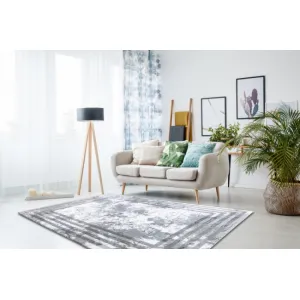 Koberec AKRYL VALS 01553A C53 74 Ornament sivý / slonia kosť