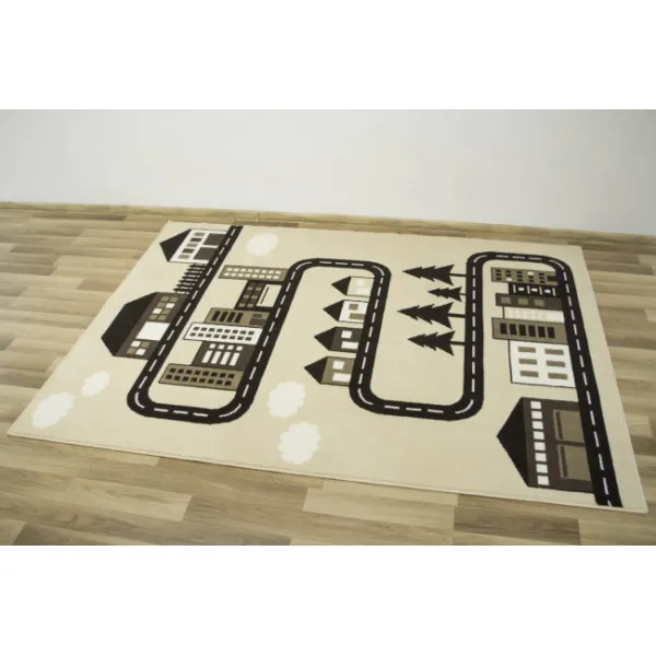 Detský  koberec  Kids 534451/97955 - Uličky pomedzi domčeky, krémový