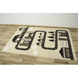 Detský  koberec  Kids 534451/97955 - Uličky pomedzi domčeky, krémový