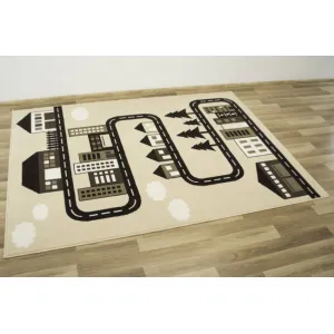 Detský  koberec  Kids 534451/97955 - Uličky pomedzi domčeky, krémový