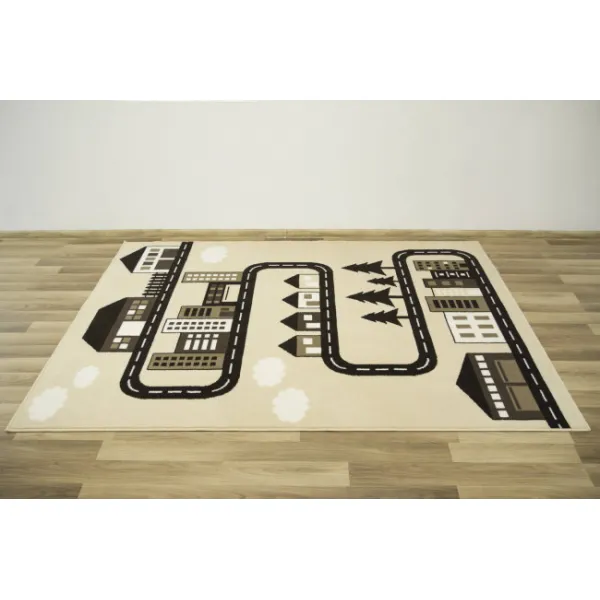 Detský  koberec  Kids 534451/97955 - Uličky pomedzi domčeky, krémový
