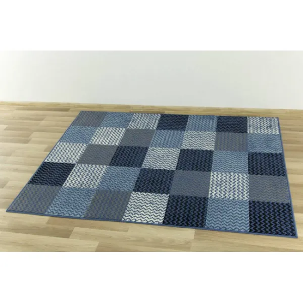 Koberec Luna 503568/94955 Patchwork modrý