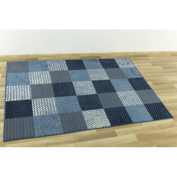 Koberec Luna 503568/94955 Patchwork modrý