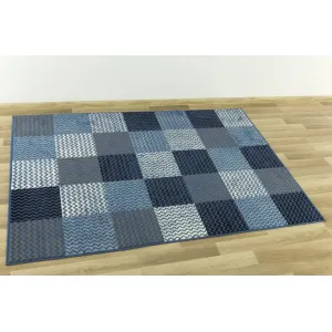 Koberec Luna 503568/94955 Patchwork modrý