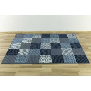 Koberec Luna 503568/94955 Patchwork modrý